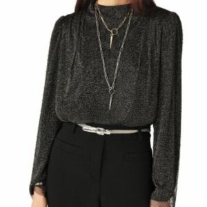 ba&sh Shimmering Black Blouse